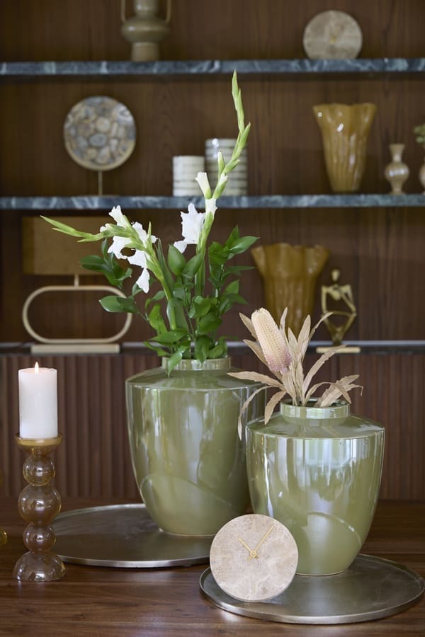 Light & Living Vaas Talea - keramiek olie licht groen Groen Vaas