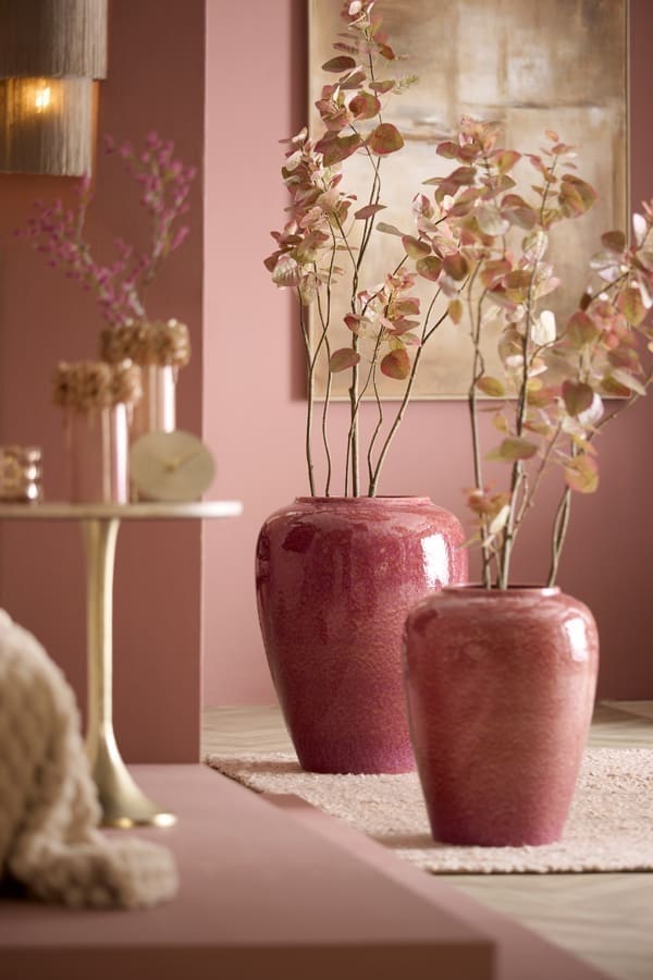 Light & Living Vaas Valeria - keramiek donker roze Roze Vaas