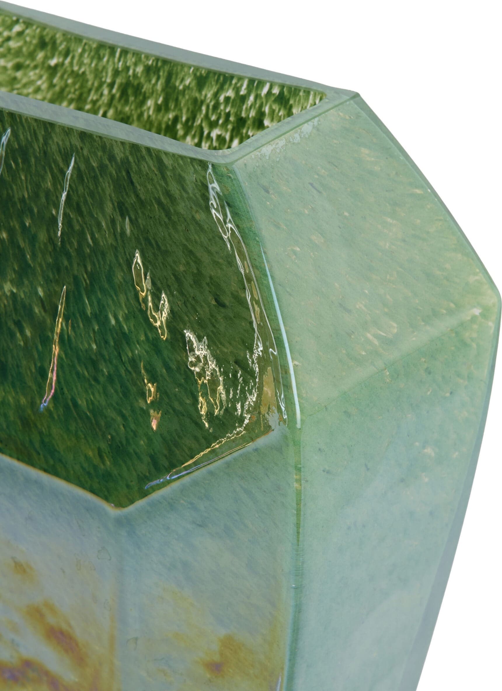 Light & Living Vaas Vionna - glas donker groen luster Groen Vaas