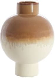 Light & Living Vaas Zelata - keramiek crème+taupe Wit Vaas