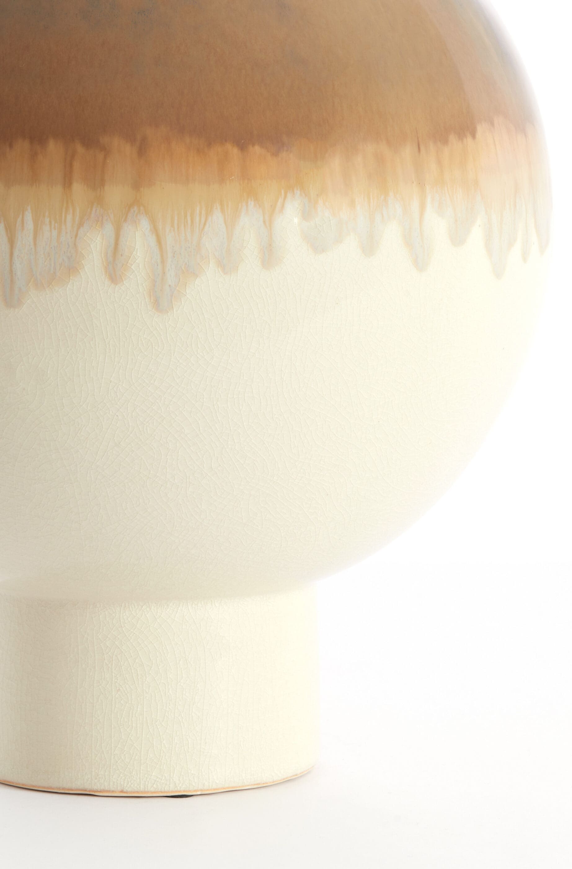 Light & Living Vaas Zelata - keramiek crème+taupe Wit Vaas