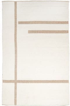 Light & Living Vloerkleed Bukit - wol crème+jute naturel Wit Vloerkleed