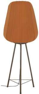Light & Living Vloerlamp Bibury - hout print donker bruin+terra Oranje Vloerlamp