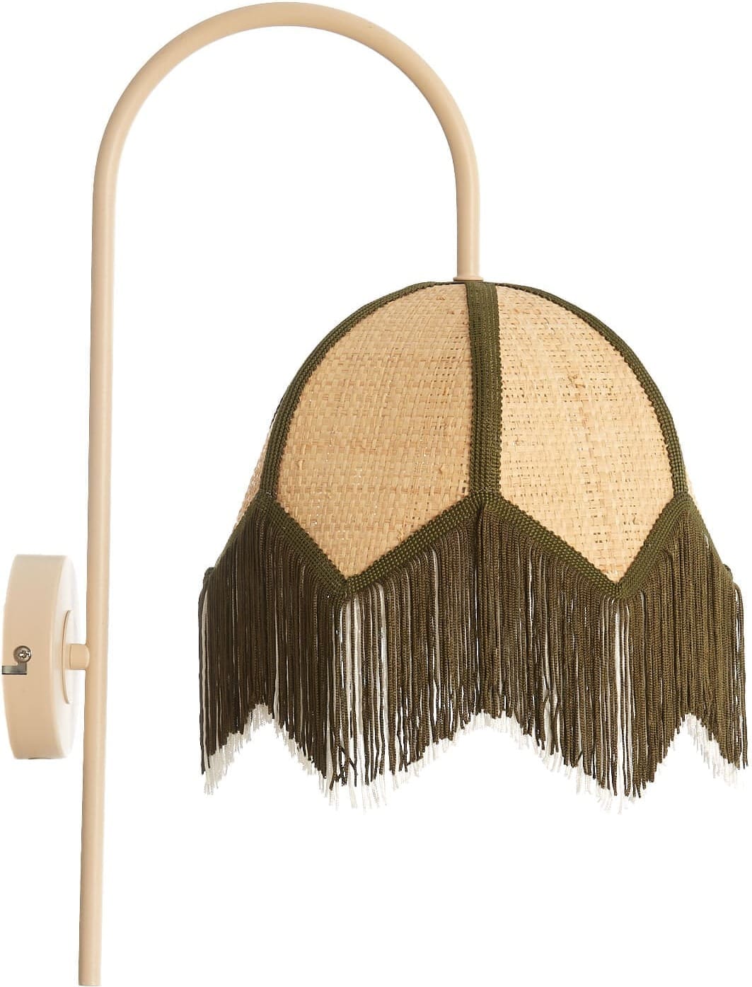 Light & Living Wandlamp Sulina - raffia naturel+groen Groen Wandlamp