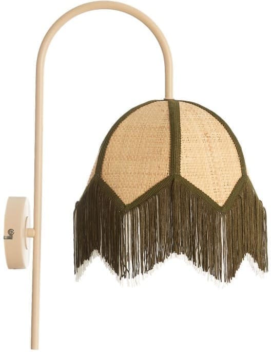 Light & Living Wandlamp Sulina - raffia naturel+groen Groen Wandlamp