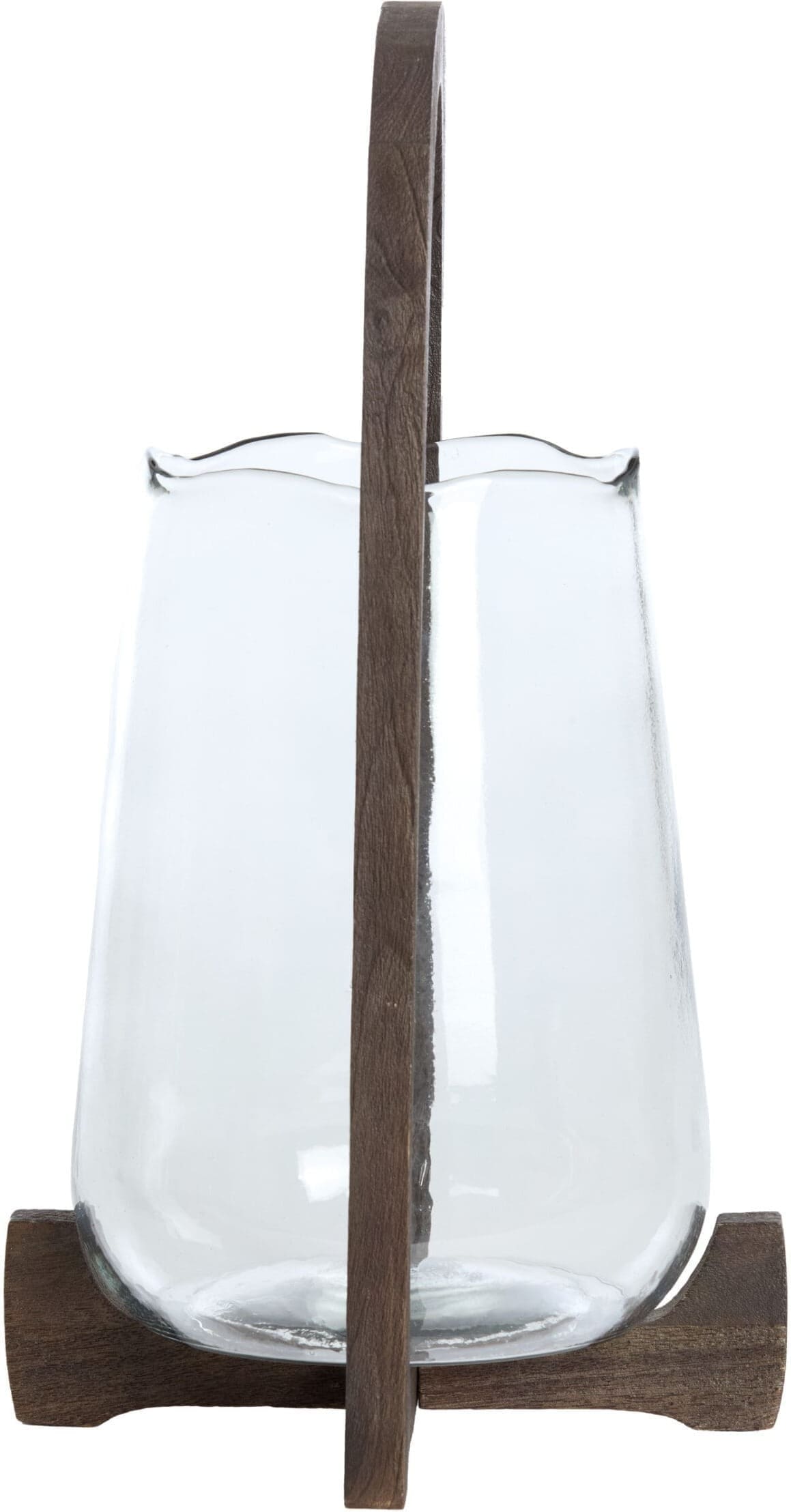 Light & Living Windlicht Anosy - glas helder+hout mat d bruin Bruin Windlicht