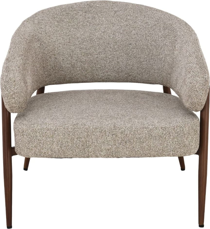 Livingfurn Fauteuil Dilan Hush Walnut Grijs|Antraciet Fauteuil