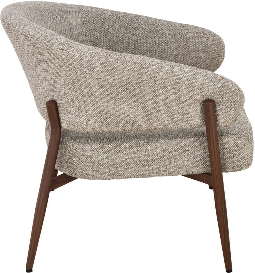 Livingfurn Fauteuil Dilan Hush Walnut Grijs|Antraciet Fauteuil