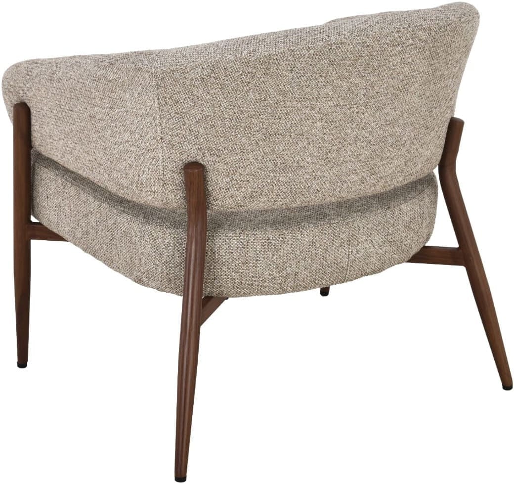 Livingfurn Fauteuil Dilan Hush Walnut Grijs|Antraciet Fauteuil