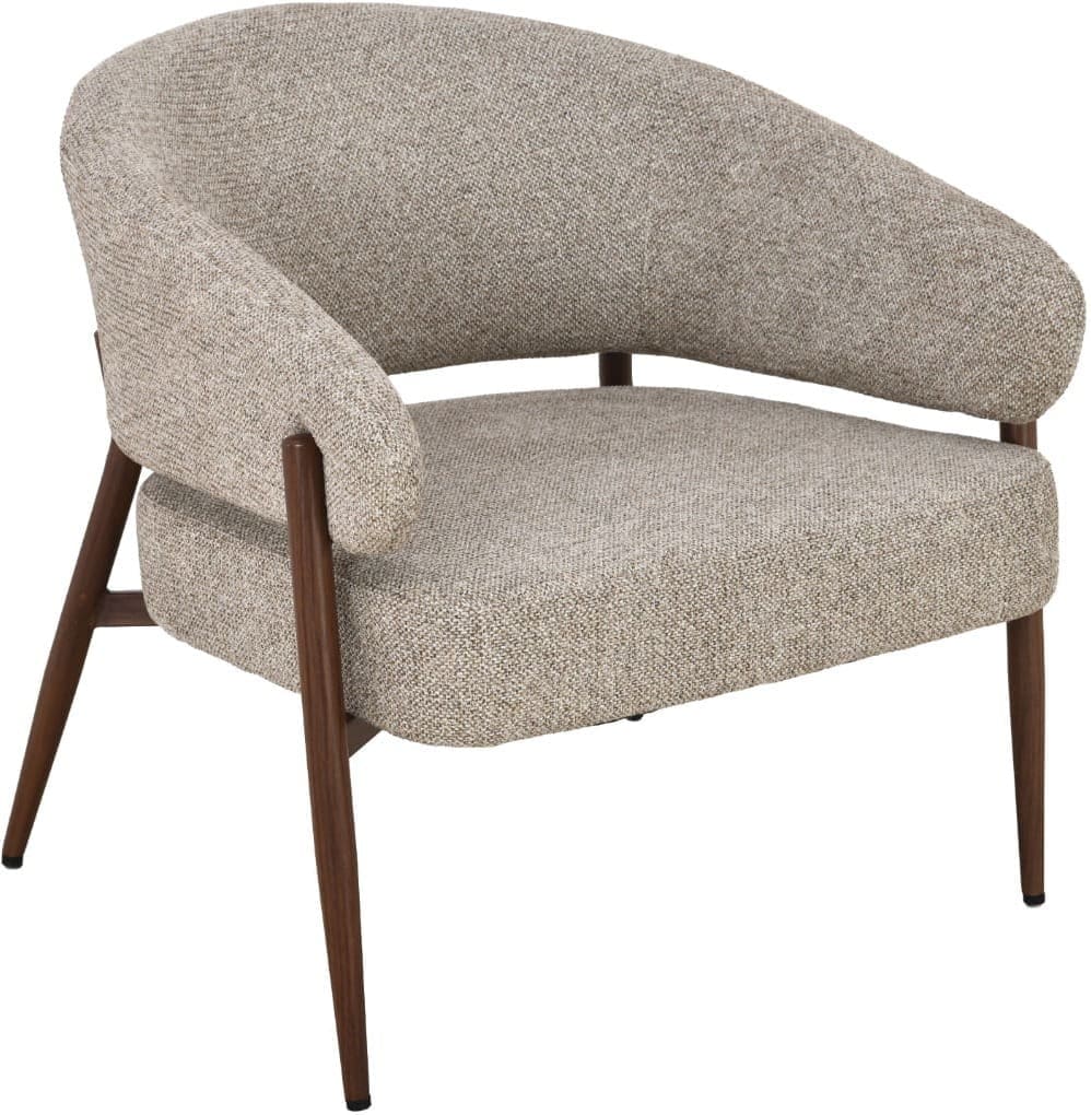 Livingfurn Fauteuil Dilan Hush Walnut Grijs|Antraciet Fauteuil