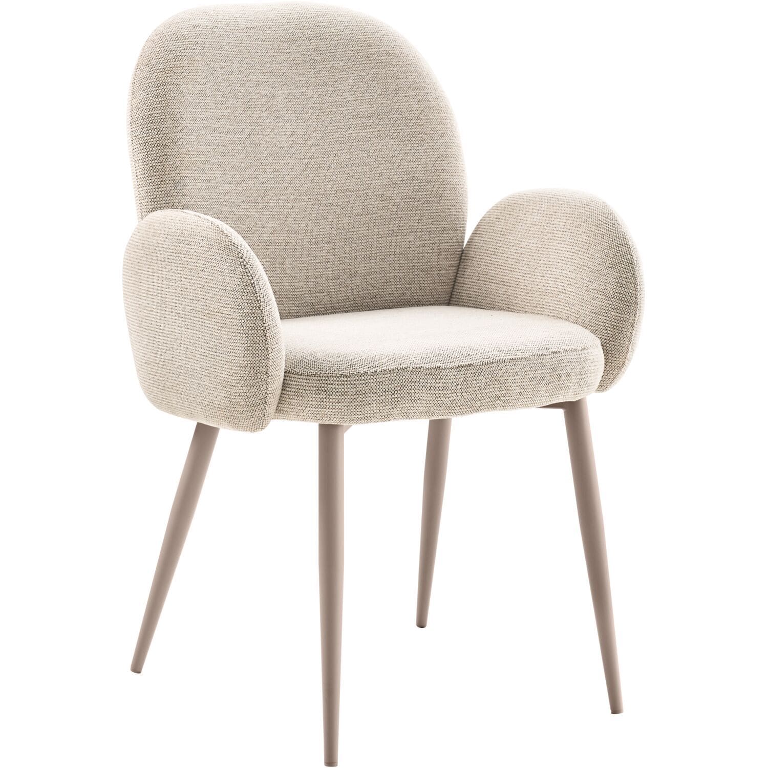 Profijt Meubel Eetkamerstoel Ranlo met armleuning beige Beige|Wit Eetkamerstoel