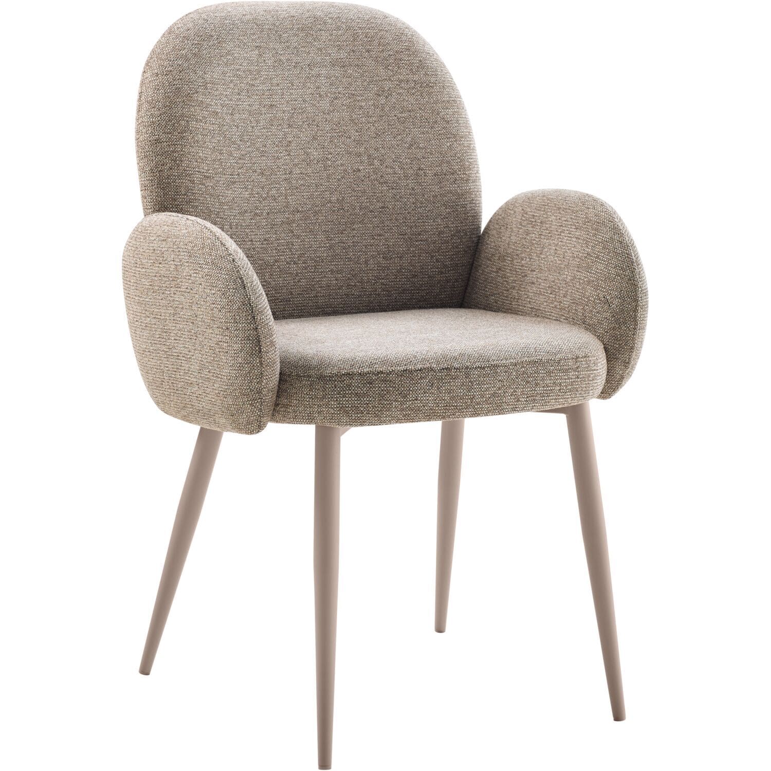 Profijt Meubel Eetkamerstoel Ranlo met armleuning taupe Taupe Eetkamerstoel