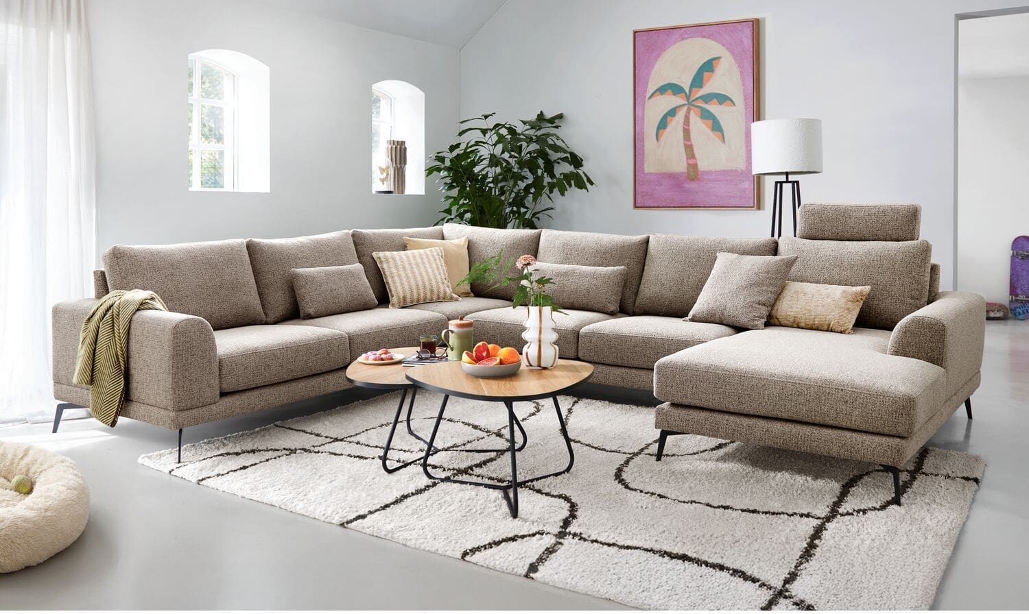 Profijt Meubel Hoekbank links Flandria bruin basic comfort Bruin Hoekbank