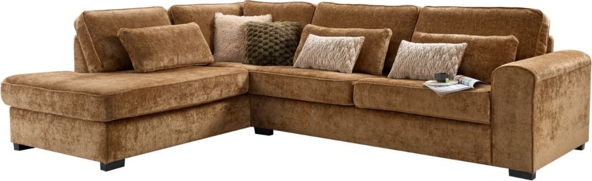 Profijt Meubel Hoekbank links Pomasi bruin basic comfort Bruin Hoekbank