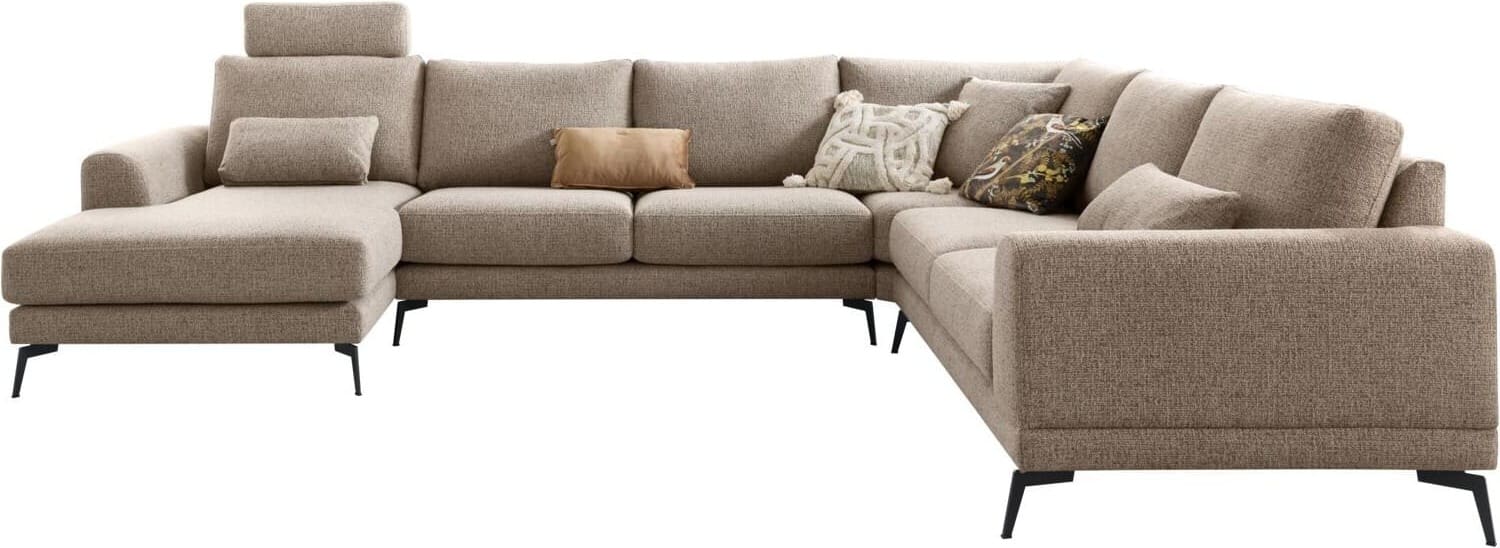 Profijt Meubel Hoekbank rechts Flandria bruin basic comfort Bruin Hoekbank