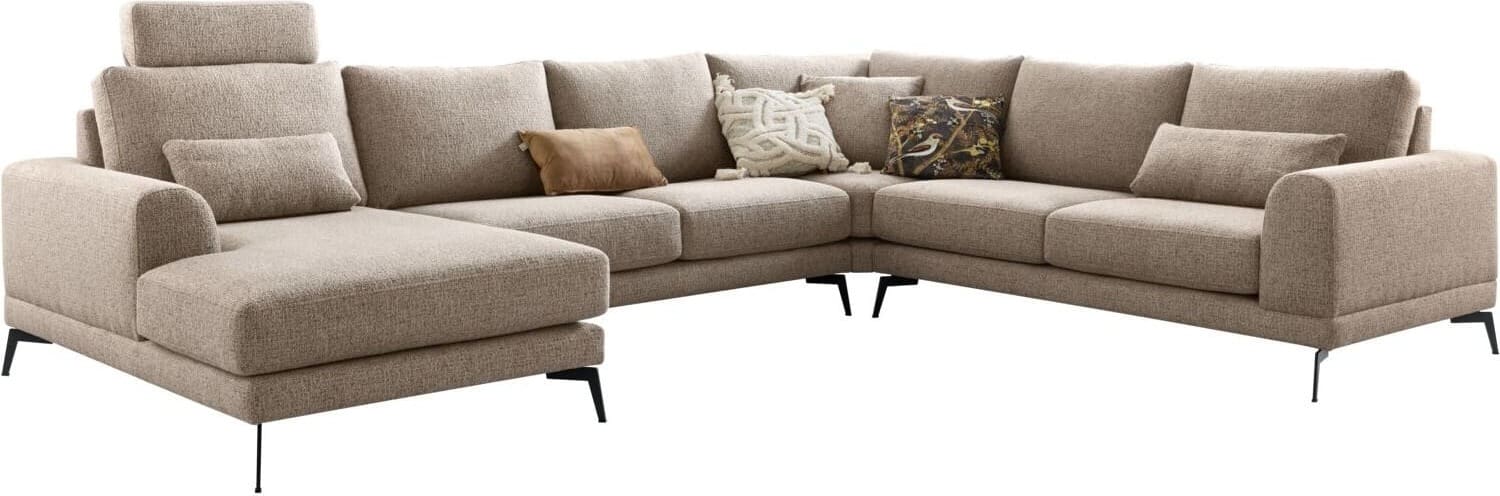 Profijt Meubel Hoekbank rechts Flandria bruin basic comfort Bruin Hoekbank