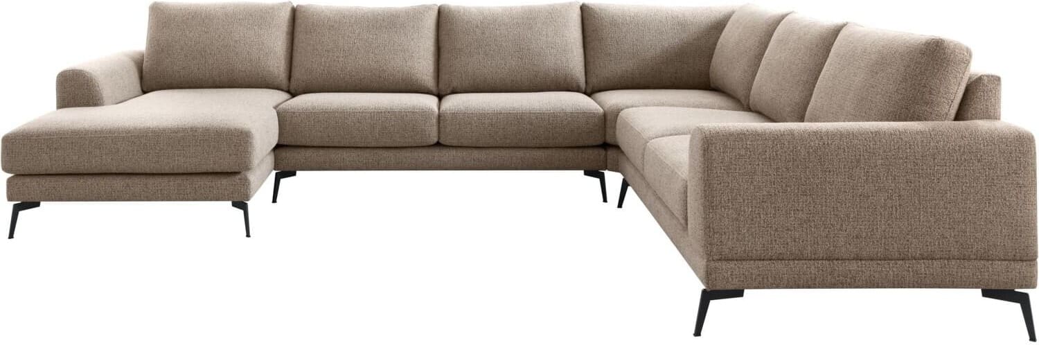 Profijt Meubel Hoekbank rechts Flandria bruin basic comfort Bruin Hoekbank