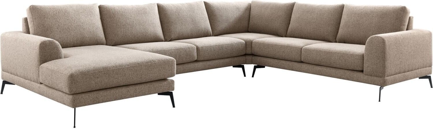 Profijt Meubel Hoekbank rechts Flandria met hoofdsteun bruin basic comfort Bruin Hoekbank