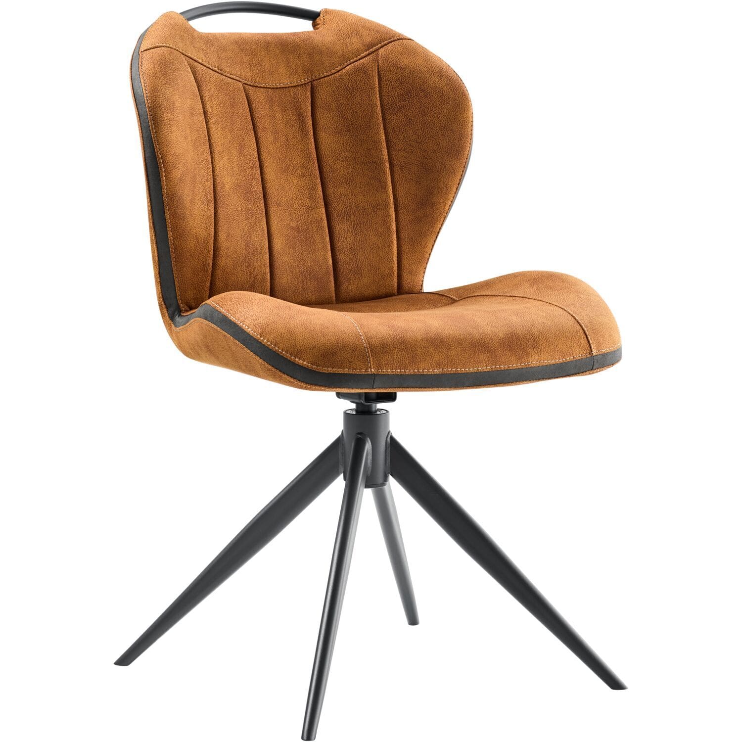 Pronto Wonen Eetkamerstoel Tantini draaibaar microvezel cognac Cognac Eetkamerstoel
