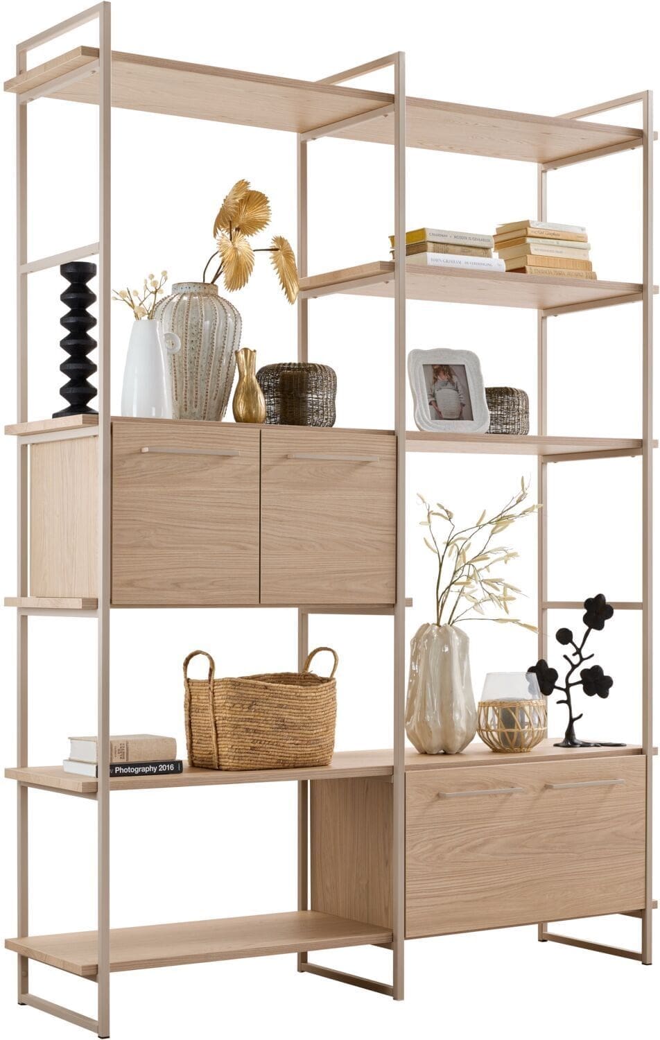 Pronto Wonen Wandkast Sistema 226x166x45 cm lichtgrijs Grijs Vakkenkast