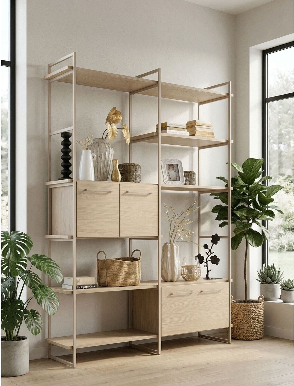 Pronto Wonen Wandkast Sistema 226x166x45 cm lichtgrijs Grijs Vakkenkast
