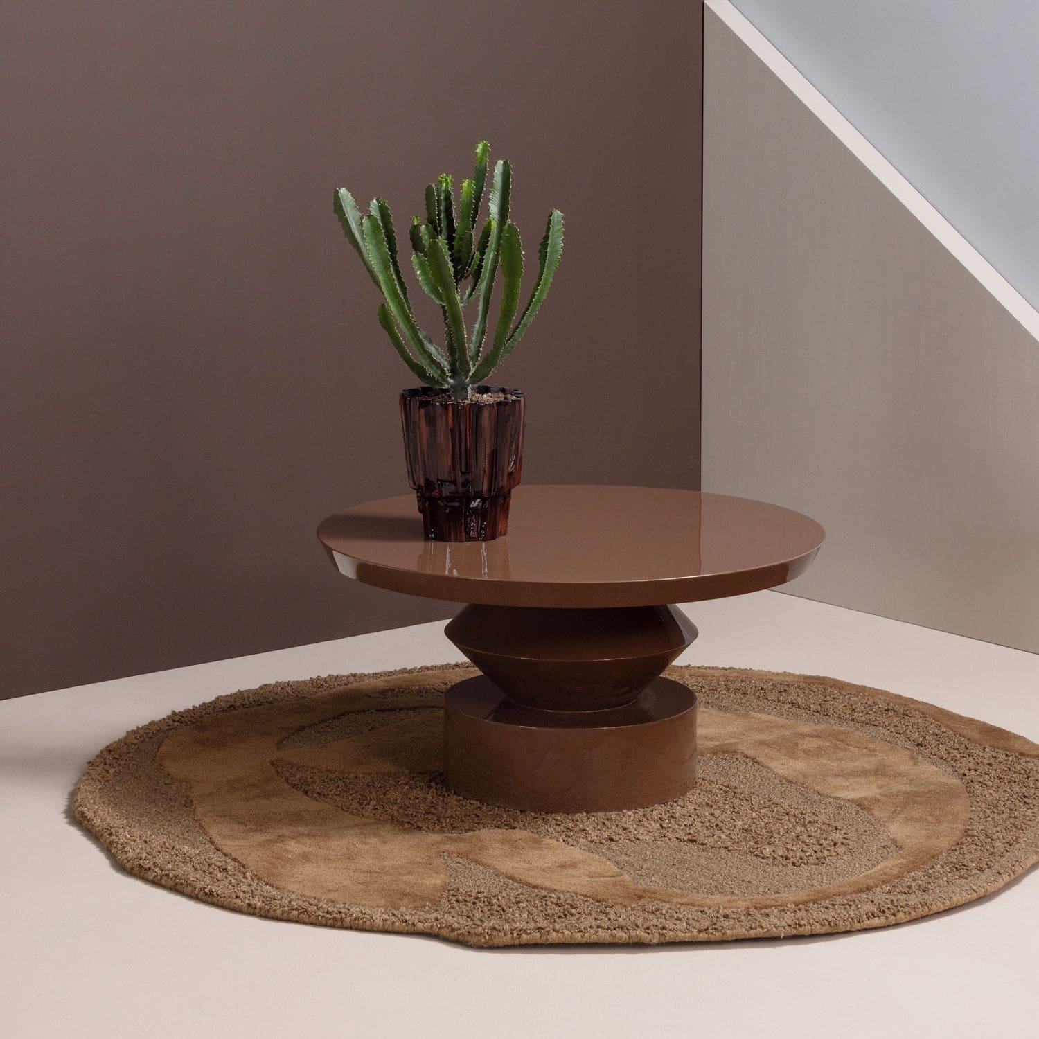 WOOOD Auren salontafel hout hoogglans bruin Bruin Salontafel