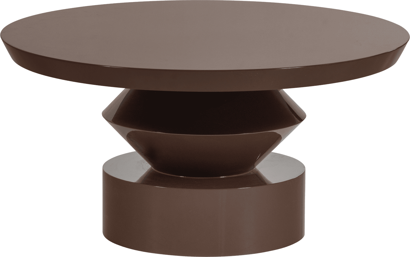 WOOOD Auren salontafel hout hoogglans bruin Bruin Salontafel