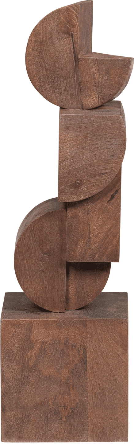WOOOD Draxa sculptuur ornament hout bruin Bruin