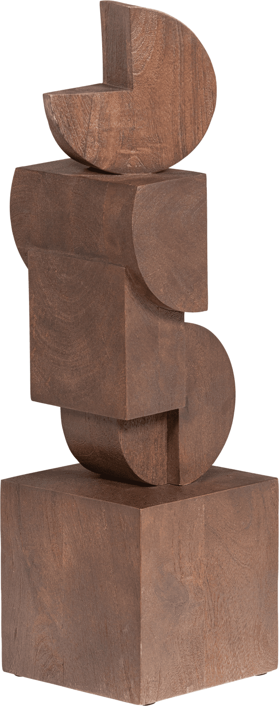 WOOOD Draxa sculptuur ornament hout bruin Bruin