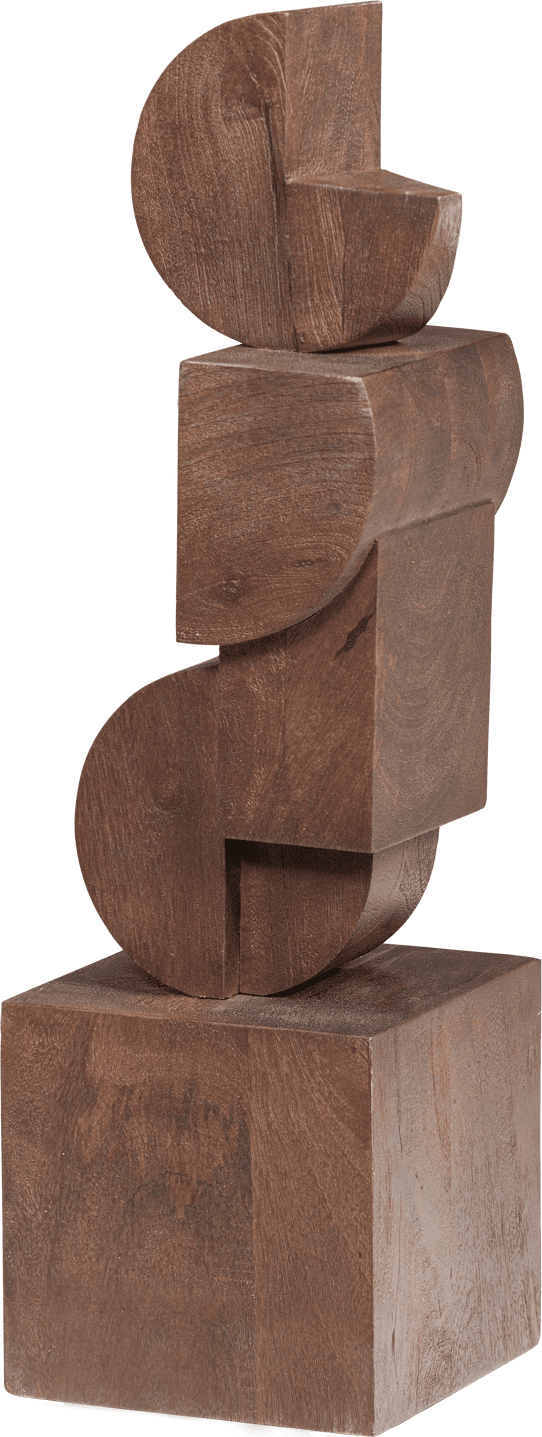 WOOOD Draxa sculptuur ornament hout bruin Bruin