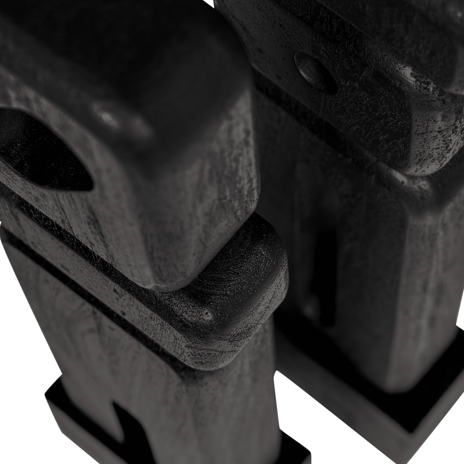 WOOOD Elon sculptuur ornamenten hout zwart - set van 2 Zwart