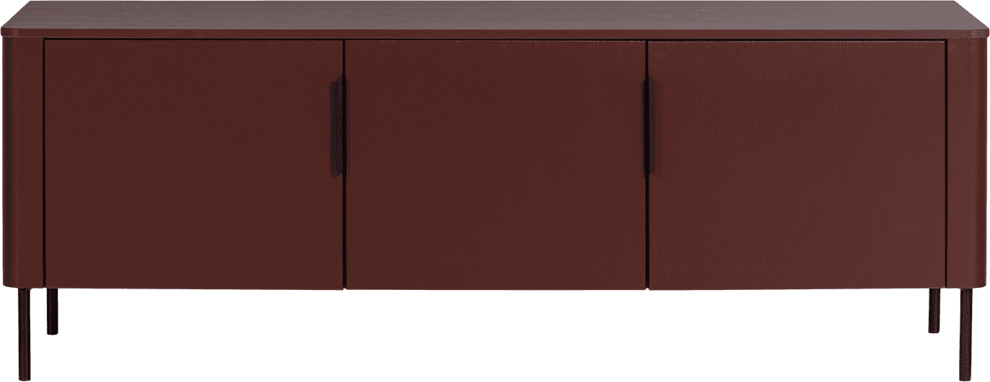 WOOOD Gunnar tv meubel 154cm grenen bordeauxrood Bordeaux Tv-meubel|Tv-dressoir