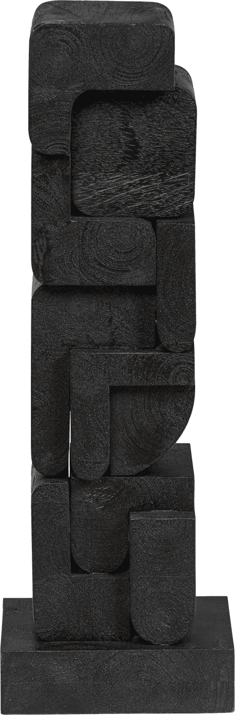 WOOOD Isan sculptuur ornament hout zwart Zwart