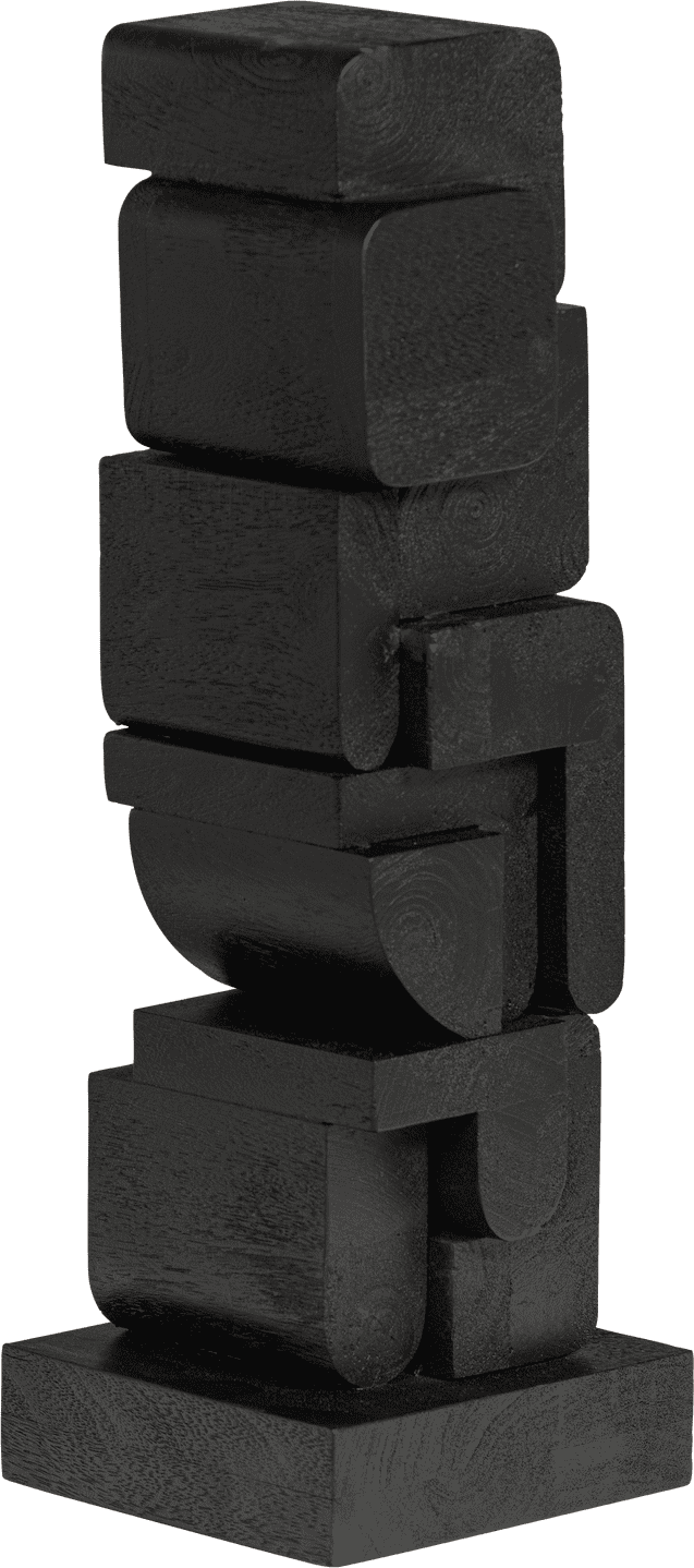 WOOOD Isan sculptuur ornament hout zwart Zwart