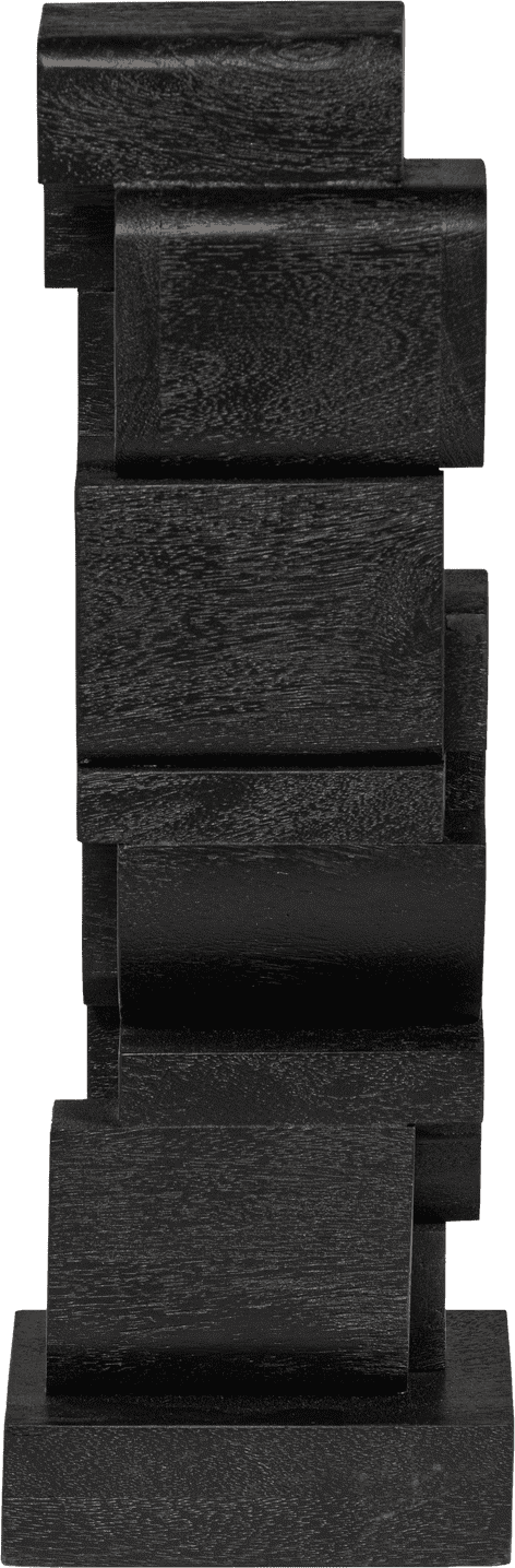 WOOOD Isan sculptuur ornament hout zwart Zwart