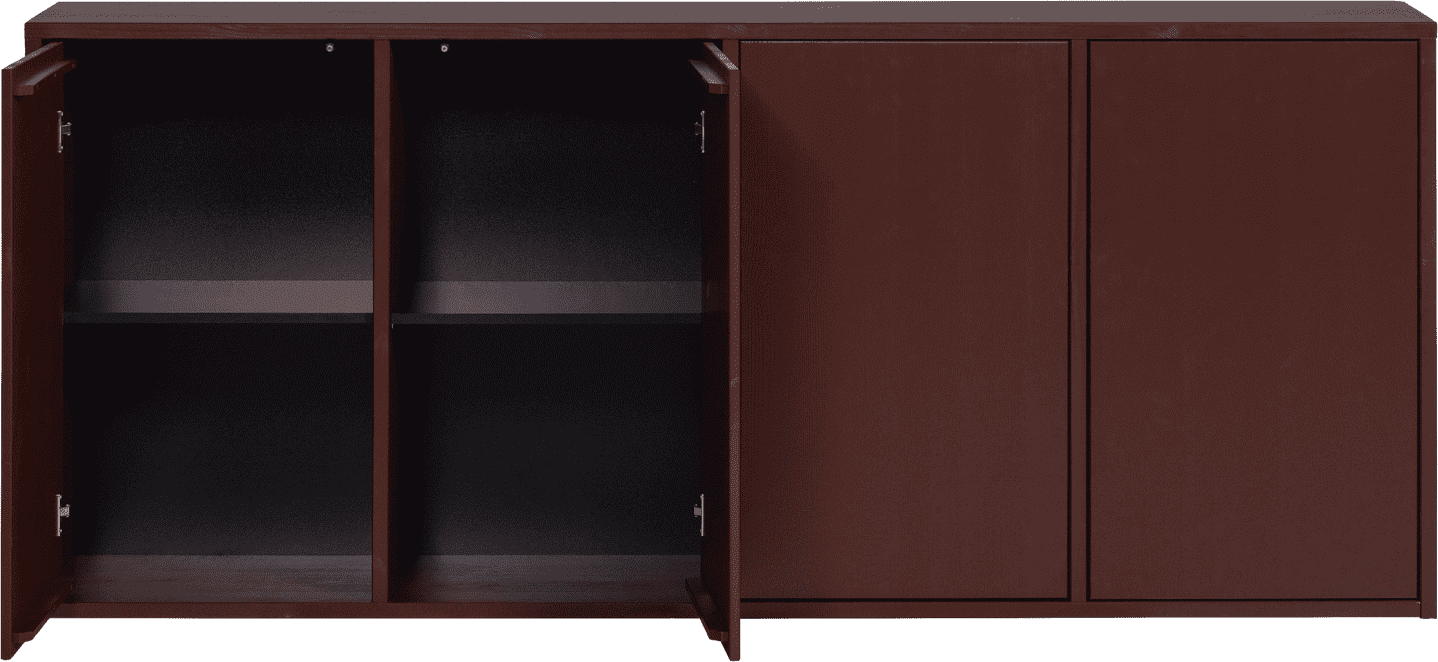 WOOOD Merel dressoir grenen bordeauxrood Bordeaux Dressoir|Kast