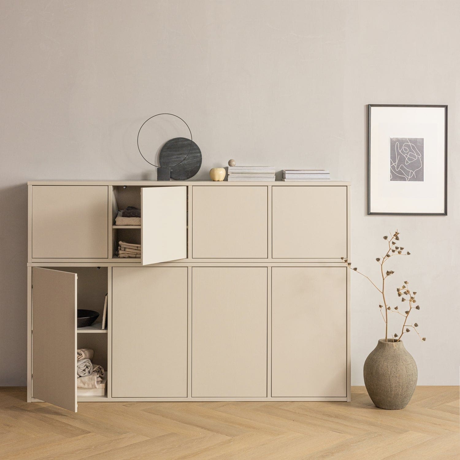 WOOOD Merel dressoir grenen dust Paars Dressoir|Kast