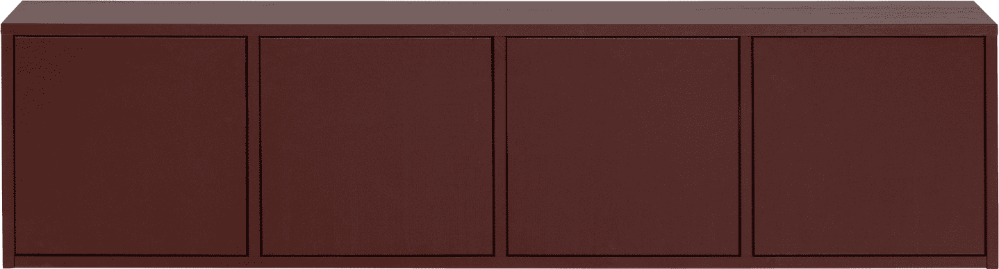 WOOOD Merel tv meubel grenen bordeauxrood Bordeaux Tv-meubel|Tv-dressoir