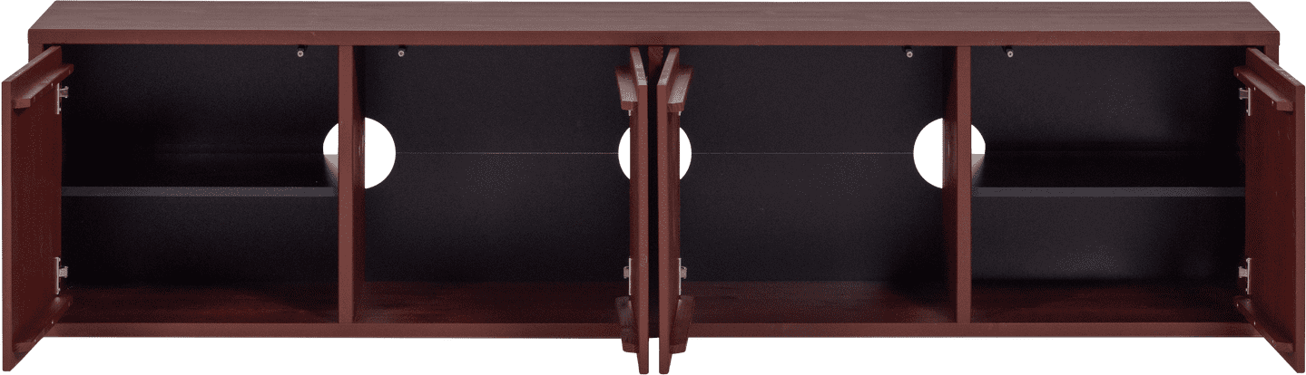 WOOOD Merel tv meubel grenen bordeauxrood Bordeaux Tv-meubel|Tv-dressoir