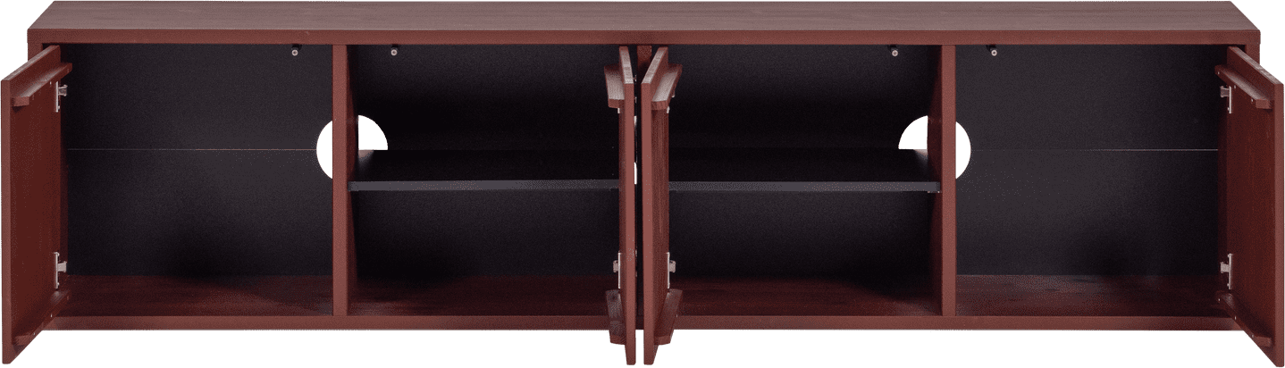 WOOOD Merel tv meubel grenen bordeauxrood Bordeaux Tv-meubel|Tv-dressoir