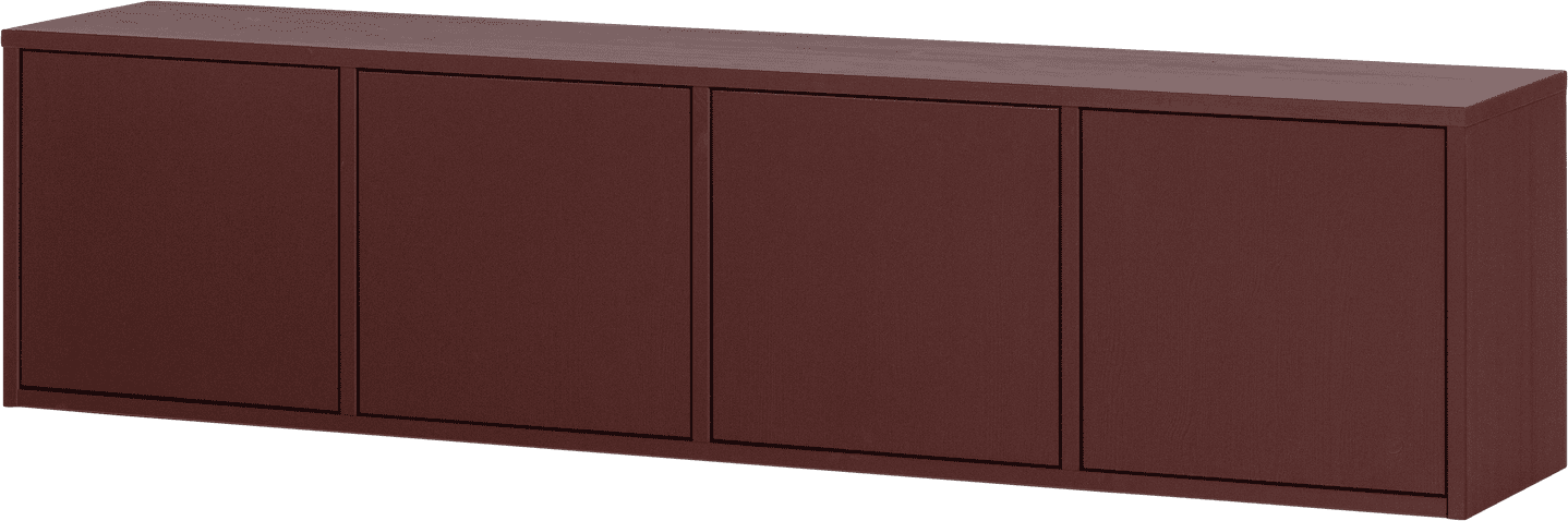 WOOOD Merel tv meubel grenen bordeauxrood Bordeaux Tv-meubel|Tv-dressoir