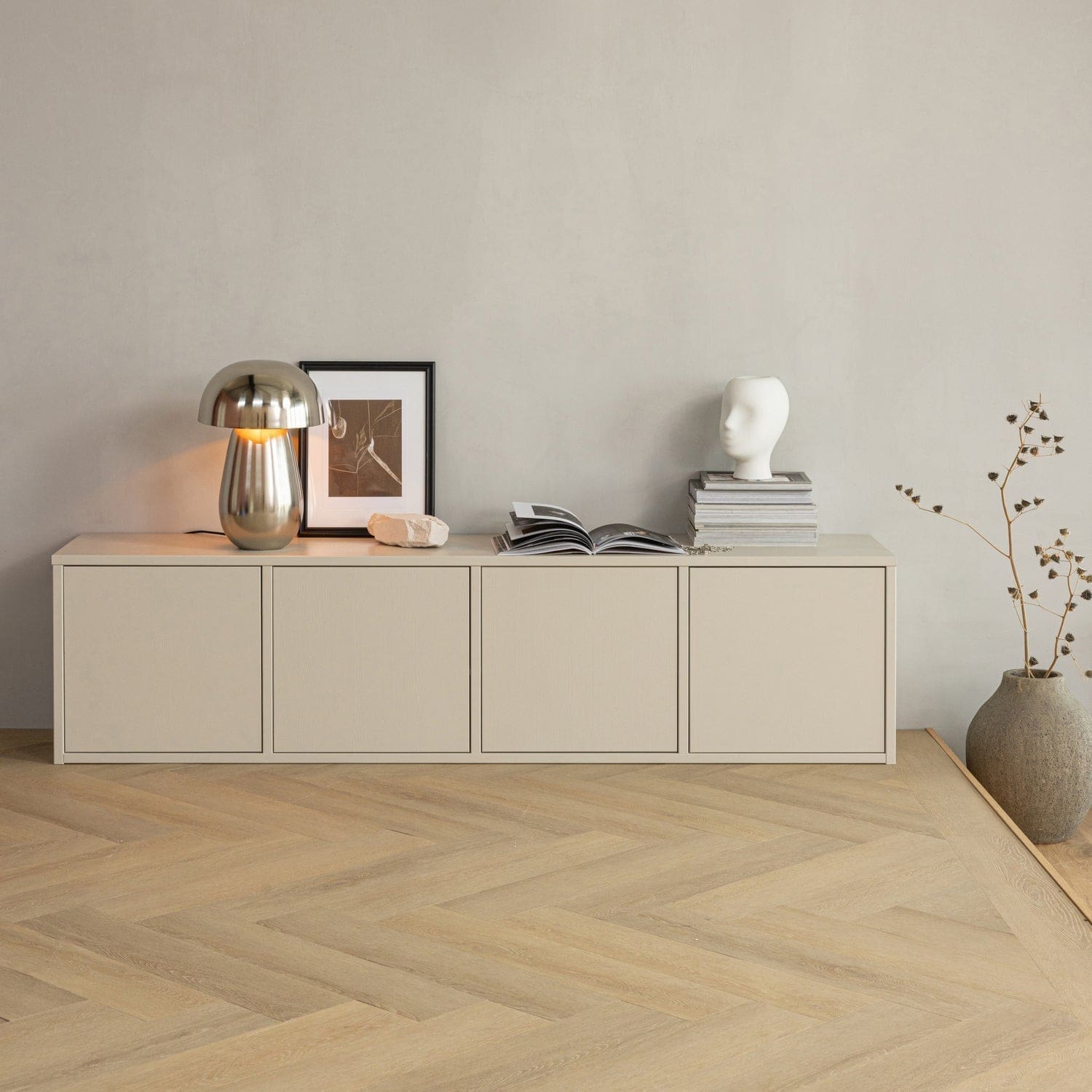 WOOOD Merel tv meubel grenen dust Paars Tv-meubel|Tv-dressoir