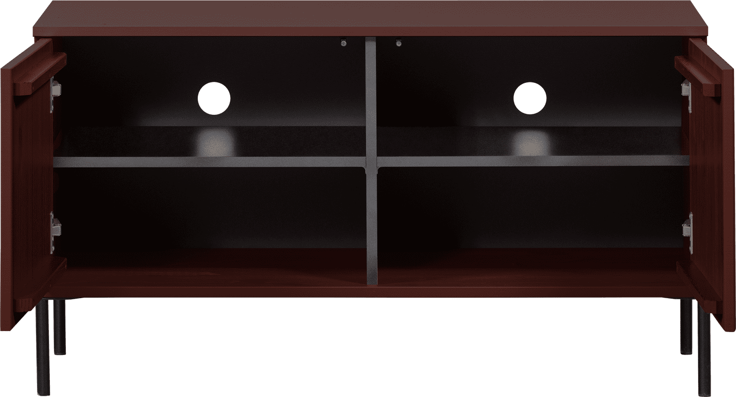 WOOOD New gravure tv meubel 100cm grenen bordeauxrood Bordeaux Tv-meubel|Tv-dressoir