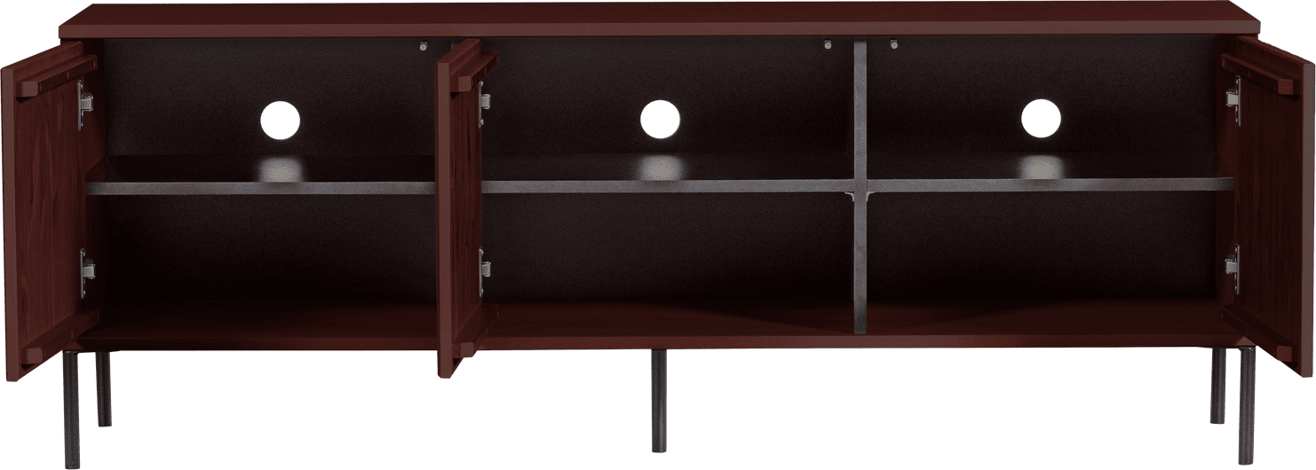 WOOOD New gravure tv meubel 150cm grenen bordeauxrood Bordeaux Tv-meubel|Tv-dressoir