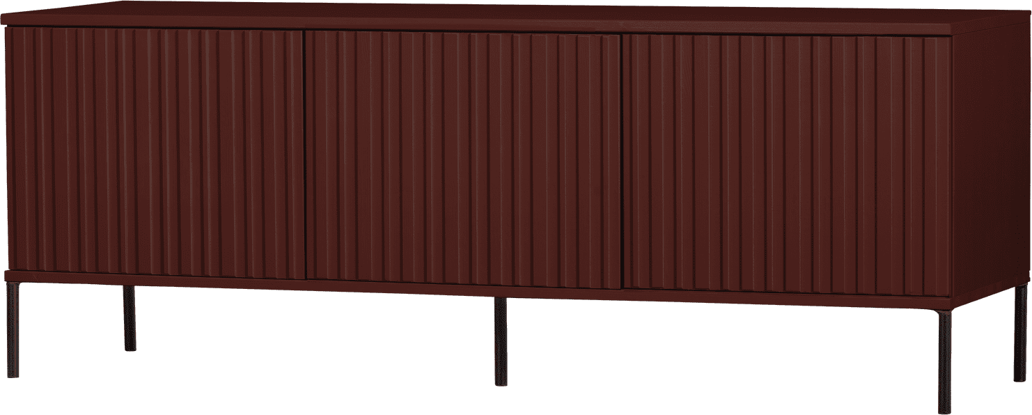 WOOOD New gravure tv meubel 150cm grenen bordeauxrood Bordeaux Tv-meubel|Tv-dressoir