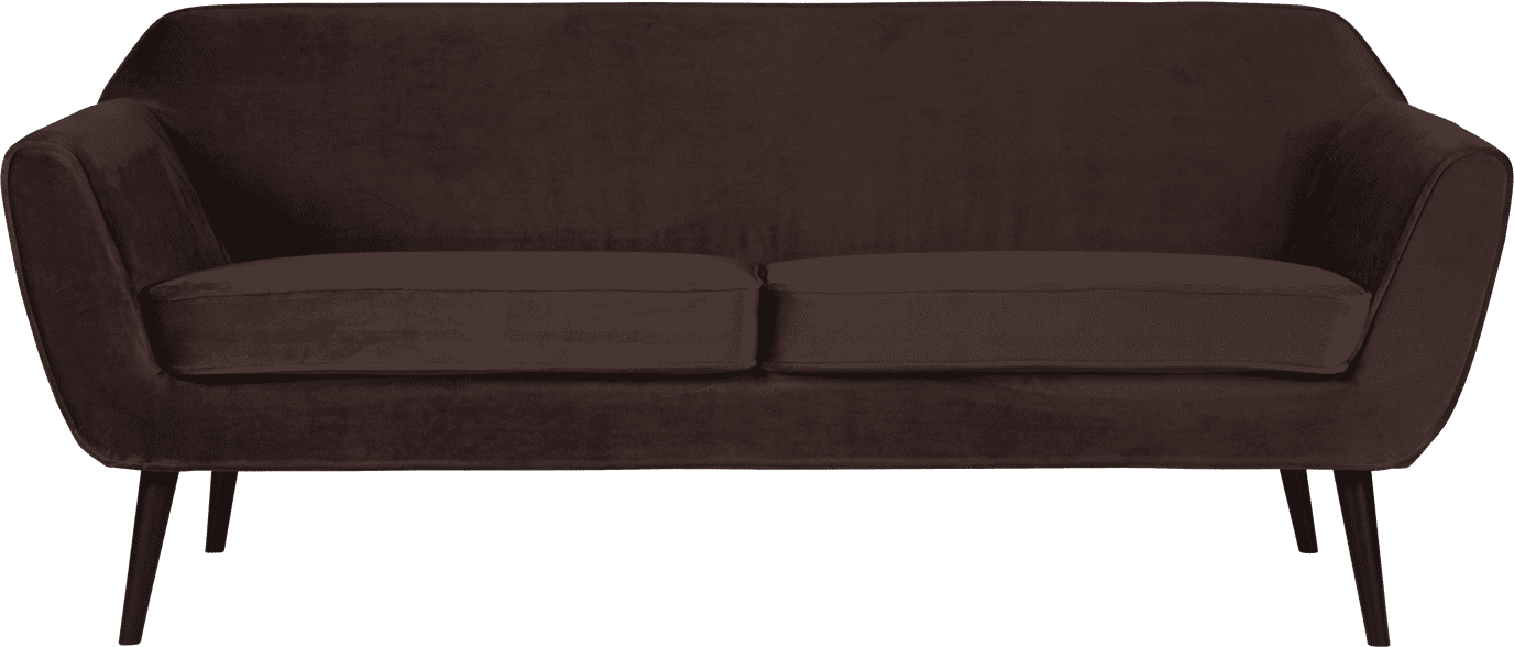 WOOOD Rocco 187cm velvet donkerbruin Donkerbruin 2-zitsbank