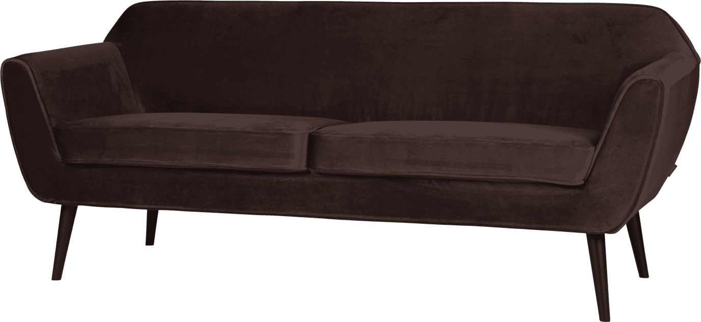 WOOOD Rocco 187cm velvet donkerbruin Donkerbruin 2-zitsbank
