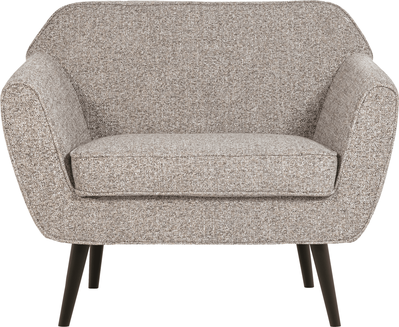 WOOOD Rocco fauteuil geweven stof bruin melange Bruin Fauteuil