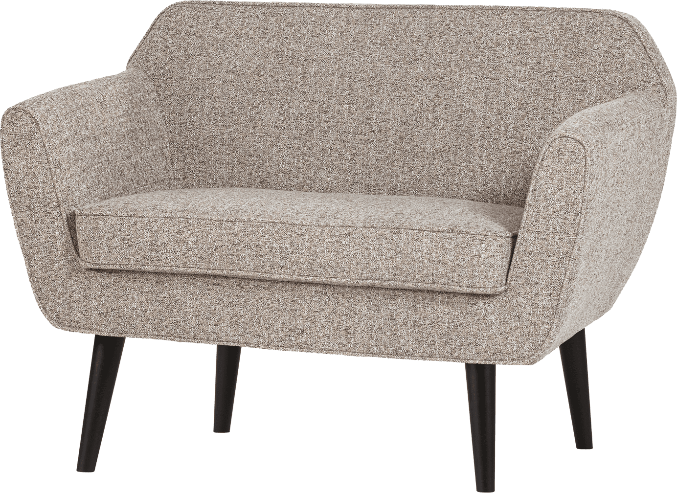 WOOOD Rocco fauteuil geweven stof bruin melange Bruin Fauteuil