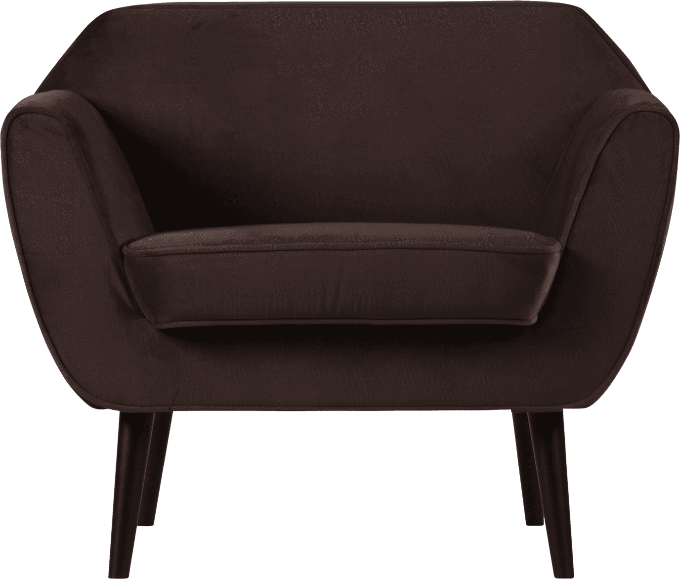 WOOOD Rocco fauteuil velvet donkerbruin Donkerbruin Fauteuil